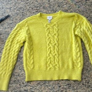Women's Yellow Cable Knit Sweater